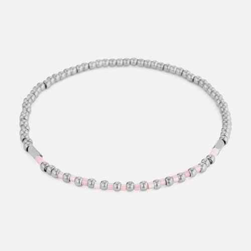 Armband roze kralen stretch