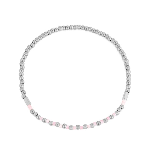 Armband roze kralen stretch