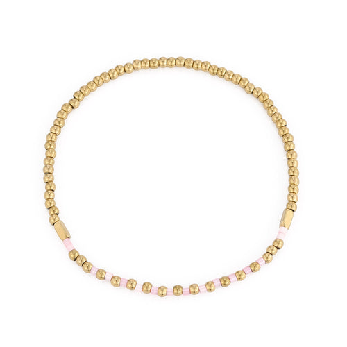Armband roze kralen stretch
