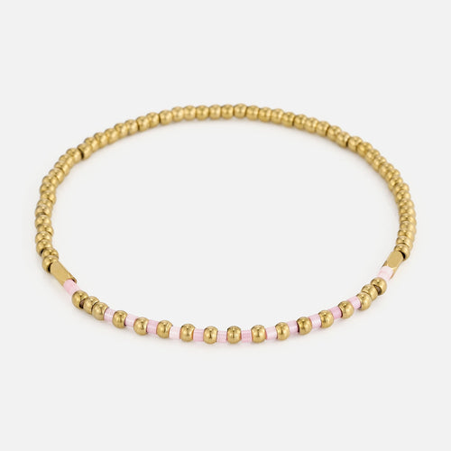 Armband roze kralen stretch
