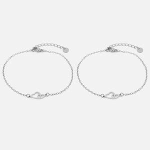 Armband set connected hartjes