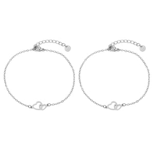 Armband set connected hartjes