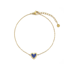 Armband single hart blauw