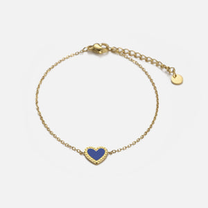 Armband single hart blauw - Default Title