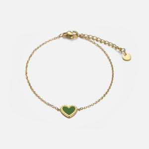 Armband single hart groen - Default Title