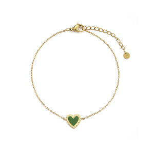 Armband single hart groen