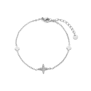 Armband ster en klavers zilver