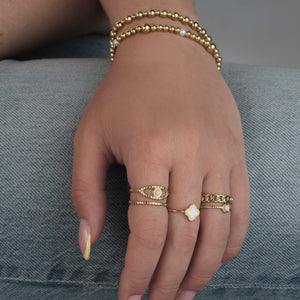 Armband stretch bolletjes goud