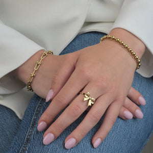 Armband stretch bolletjes goud
