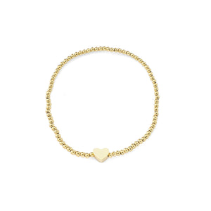 Armband stretch hartje goud