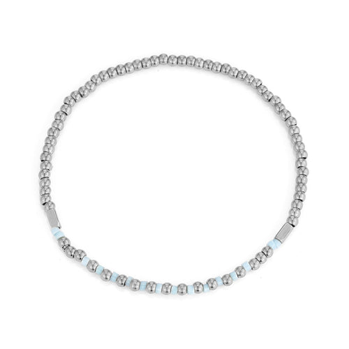 Armband turquoise kralen stretch