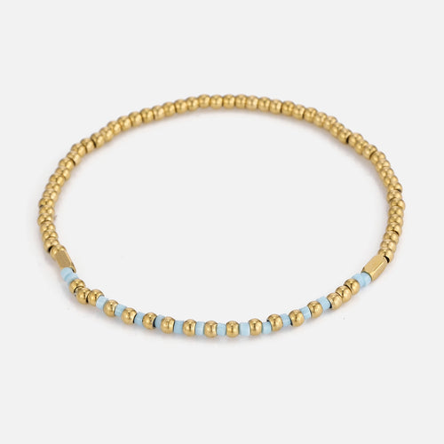 Armband turquoise kralen stretch