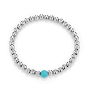 Armband turquoise natuursteen stretch