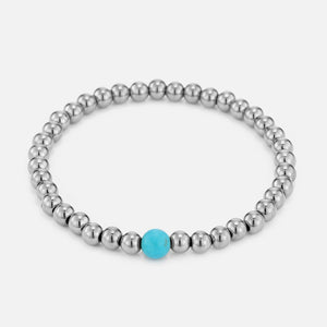 Armband turquoise natuursteen stretch