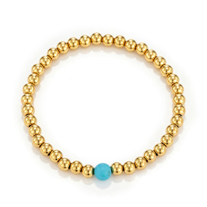 Armband turquoise natuursteen stretch