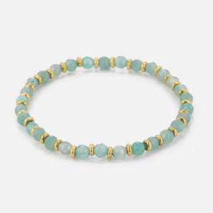 Turquoise natural stone stretch bracelet - Goud