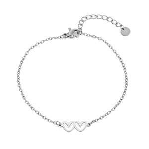 Armband twee hartjes