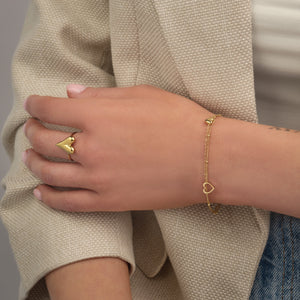 Armband valentijn hart goud