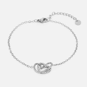 Armband verbonden hart steentjes