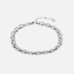 Armband vierkante schakel zilver