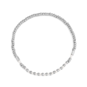 Armband witte kralen stretch