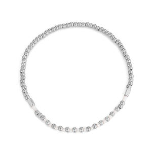 Armband witte kralen stretch