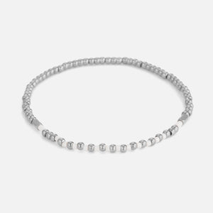 Armband witte kralen stretch