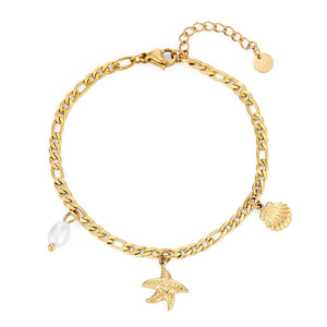 Armband zee bedels goud