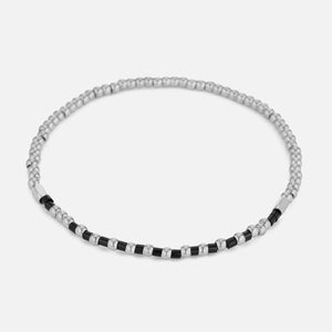 Armband zwarte kralen stretch