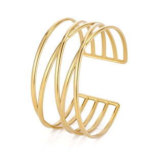 Bangle open lijnen goud