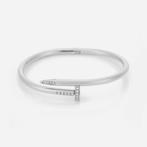 Bangle spijker steentjes zilver