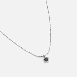 Birthstone ketting zilver