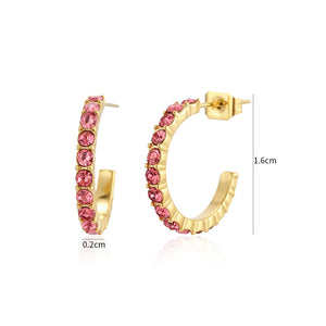 Birthstone oorbellen goud