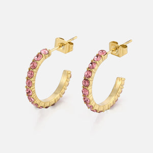 Birthstone oorbellen goud