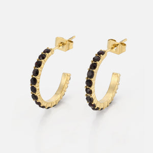 Birthstone oorbellen goud