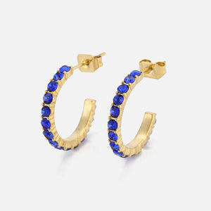 Birthstone oorbellen goud