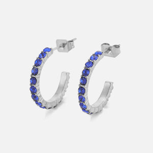 Birthstone oorbellen zilver