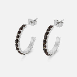 Birthstone oorbellen zilver