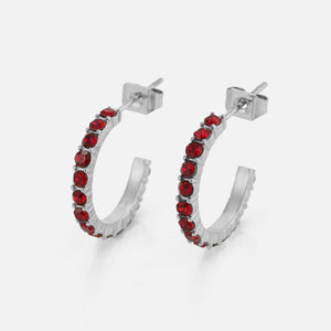 Birthstone oorbellen zilver