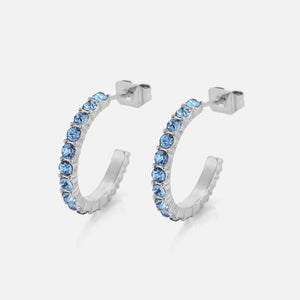 Birthstone oorbellen zilver