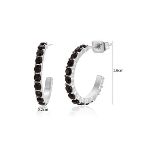 Birthstone oorbellen zilver