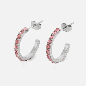 Birthstone oorbellen zilver