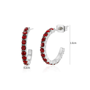 Birthstone oorbellen zilver