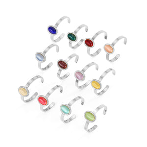 Birthstone ring zilver