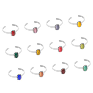 Birthstone ring zilver