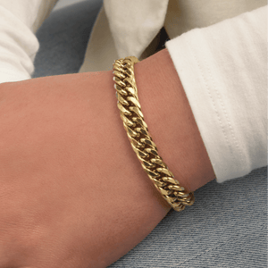 Chunky armband 9mm goud
