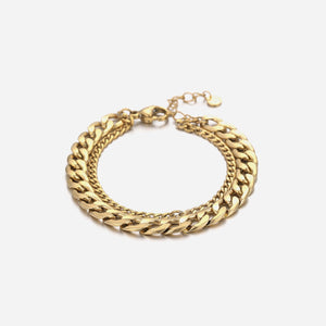 Chunky armband dubbel - Goud