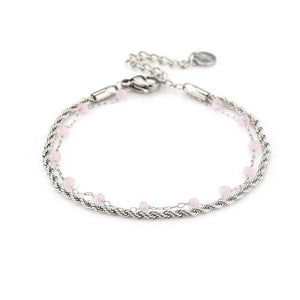 Dubbele armband roze