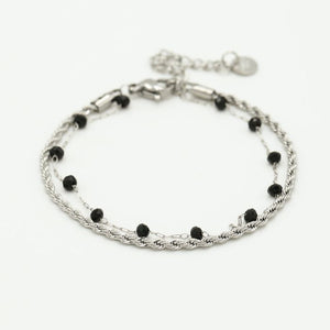 Dubbele armband zwart