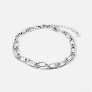 DYO Armband tweelaags plat - Zilver